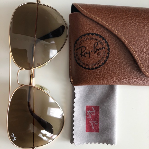 Ray-Ban Accessories - Ray-Ban Aviator Large Gold/Shiny Brown
